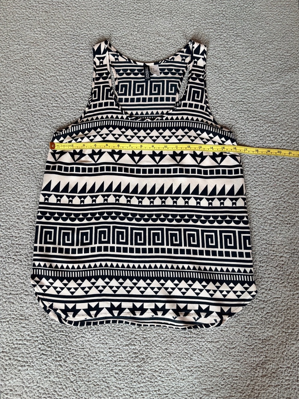Western Graphic Racerback Scoop Neck Tank Top Black and White Size 4/XS - Picture 5 of 9